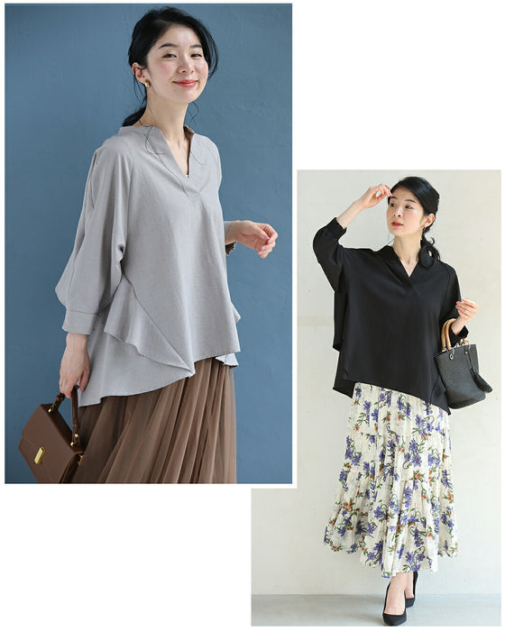 シワになりにくい リネン見えセットアップ【set】