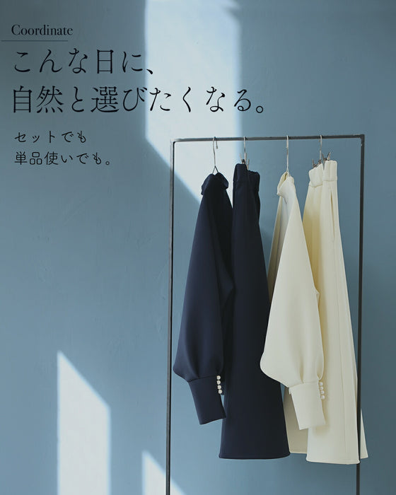 【コーデセット】日常に寄り添うエレガンス パールポワン袖 2点セット