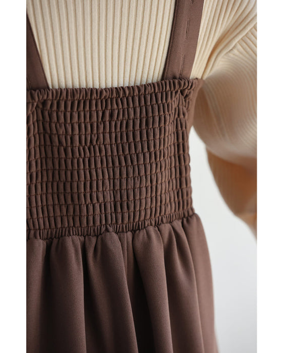 【CAWAII新春コーデセット】大人のスッキリ魅せが叶う！ポワン袖ニット＆サロペットスカート 2点セット