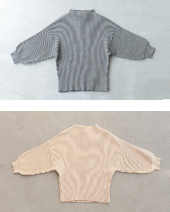 【CAWAII新春コーデセット】大人のスッキリ魅せが叶う！ポワン袖ニット＆サロペットスカート 2点セット