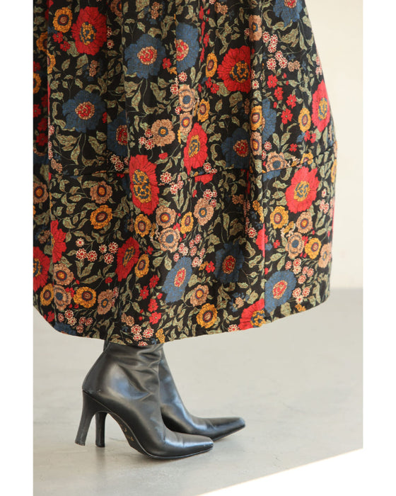 【CAWAII新春コーデセット】レトロムード薫るポワン袖ニット＆クラシカルコクーンスカート 2点コーデセット