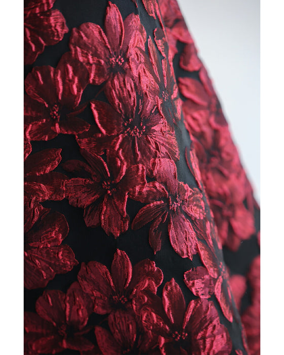 【CAWAII新春コーデセット】華やかポワン袖ニット & 才色兼備ジャガードスカート 2点セット