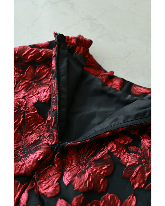 【CAWAII新春コーデセット】華やかポワン袖ニット & 才色兼備ジャガードスカート 2点セット