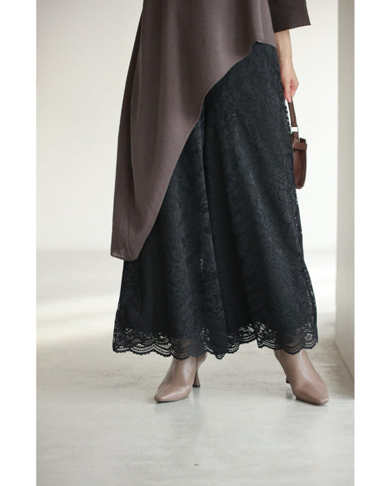 一番活きる組み合わせ。斜めトップスとレースパンツのイチ推しコーデセット