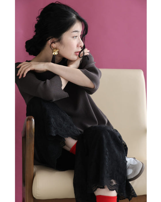 一番活きる組み合わせ。斜めトップスとレースパンツのイチ推しコーデセット