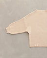Knit top with puffed sleeves and off-neck puffed sleeves