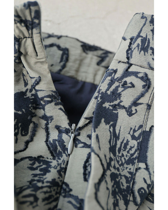 揺れるアジアンチャームの軽やかジャガードミディアムスカート