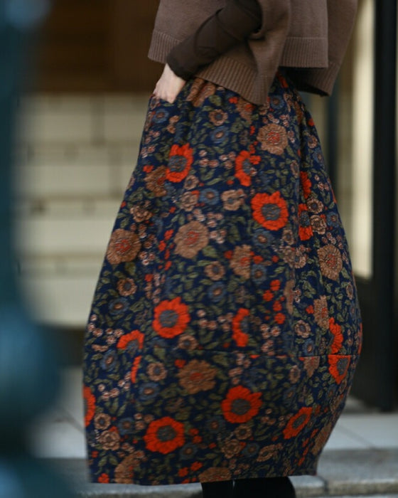 ノスタルジックを身に纏う。花柄コクーンスカート