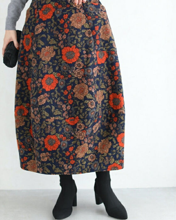 ノスタルジックを身に纏う。花柄コクーンスカート