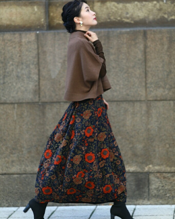ノスタルジックを身に纏う。花柄コクーンスカート