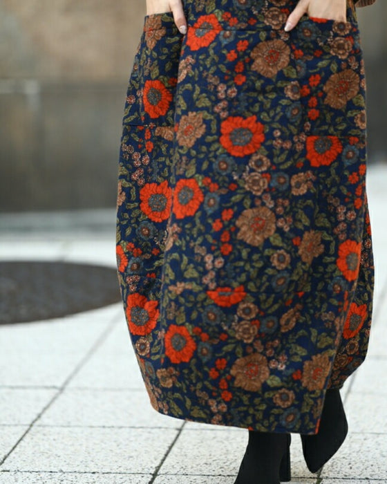 ノスタルジックを身に纏う。花柄コクーンスカート