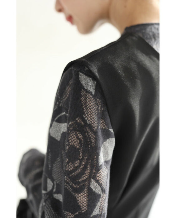 重ね着を愉しむステンドグラスニットカットソートップス