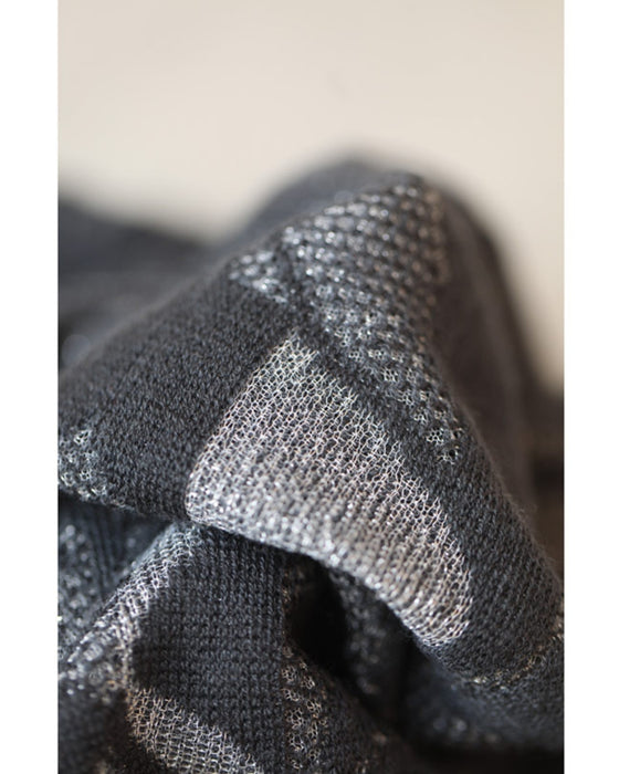 重ね着を愉しむステンドグラスニットカットソートップス