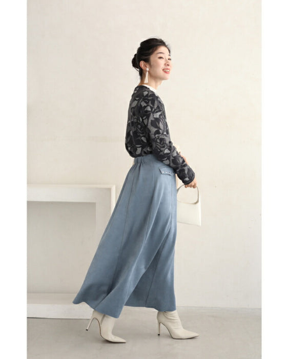 重ね着を愉しむステンドグラスニットカットソートップス