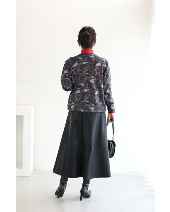 重ね着を愉しむステンドグラスニットカットソートップス