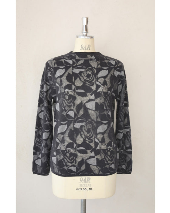 重ね着を愉しむステンドグラスニットカットソートップス