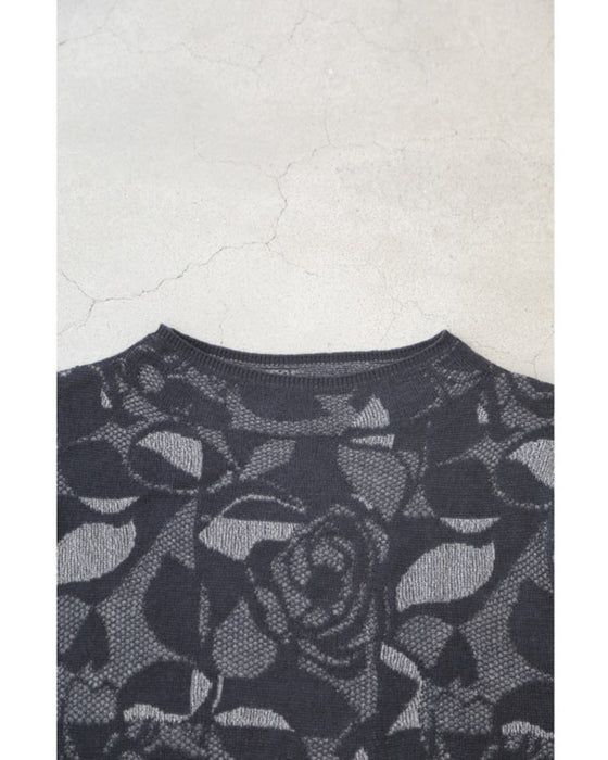 重ね着を愉しむステンドグラスニットカットソートップス