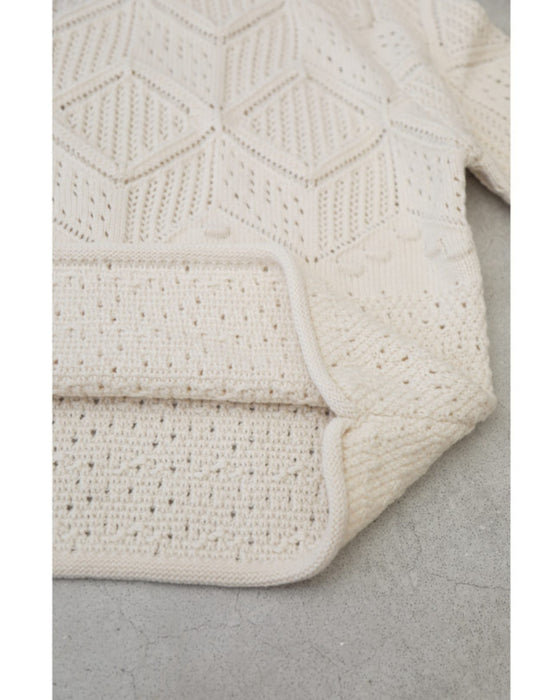 柄編みニットプルオーバートップス