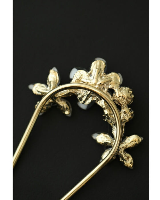 可憐な花咲くU字コームのかんざし