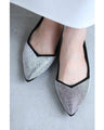 Soft and comfortable to wear. Flat pumps with dazzling rhinestones