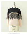 Decorative lace knit pullover top