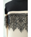 Decorative lace knit pullover top