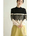 Decorative lace knit pullover top