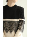 Decorative lace knit pullover top