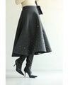 A-line midi skirt with sparkling jewels