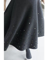 A-line midi skirt with sparkling jewels
