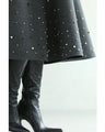 A-line midi skirt with sparkling jewels
