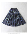 A fluffy mid-length skirt with a lovely blue flower design
