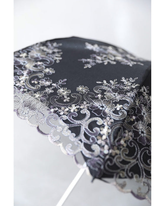 花刺繍が美しい折り畳み日傘