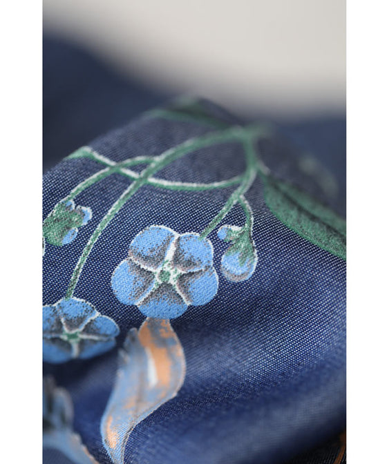 サイドに描く花画のデニム調ロングスカート – ONE PEACE ONLINE