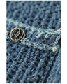 Fringe knit vest made of soft denim-like fabric
