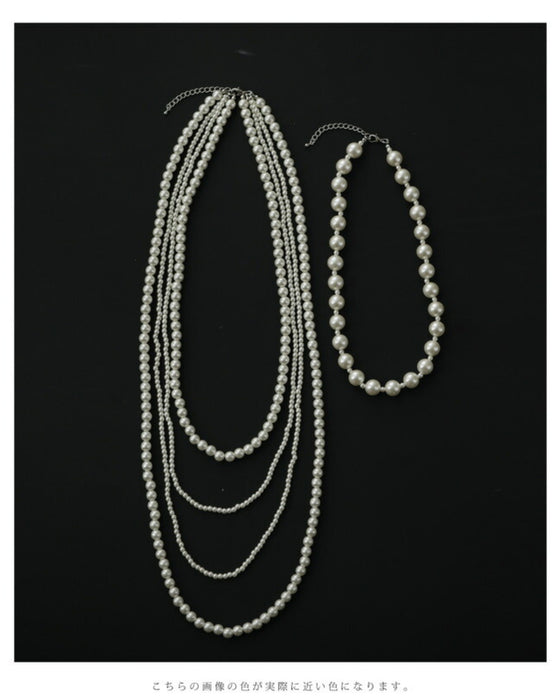 ゴージャスなボリュームパールネックレス2点セット