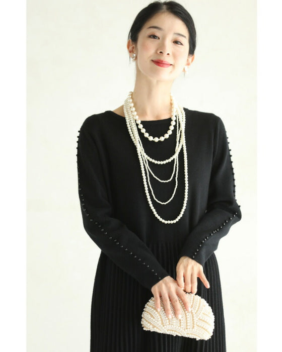 ゴージャスなボリュームパールネックレス2点セット