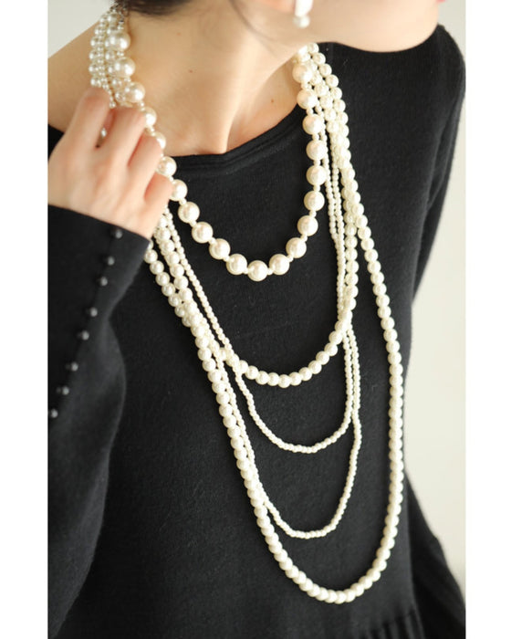 ゴージャスなボリュームパールネックレス2点セット