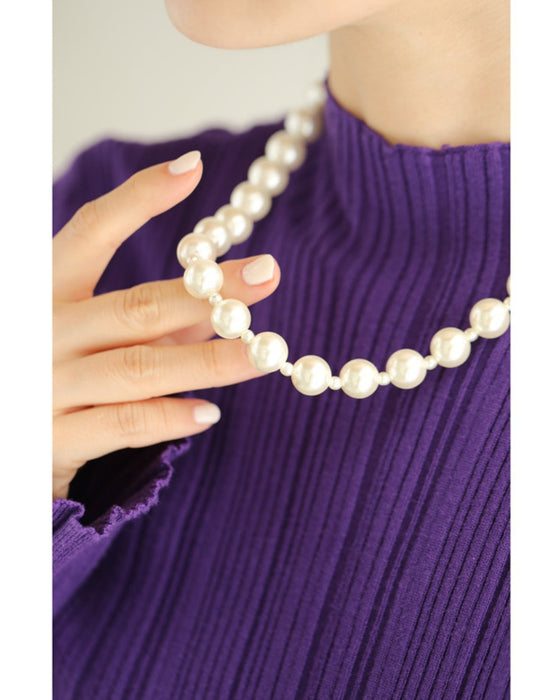 ゴージャスなボリュームパールネックレス2点セット