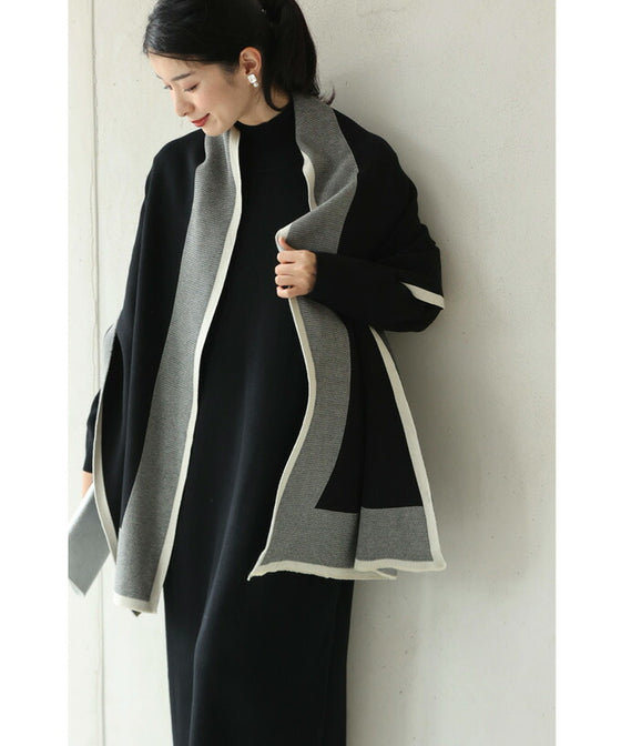 【一部予約商品】アーバンなニットストールとロングワンピースの2点セット