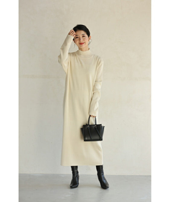 【一部予約商品】アーバンなニットストールとロングワンピースの2点セット