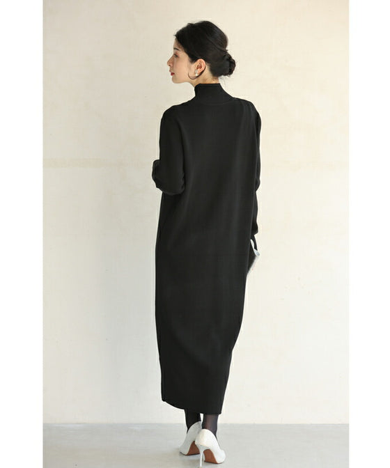 【一部予約商品】アーバンなニットストールとロングワンピースの2点セット