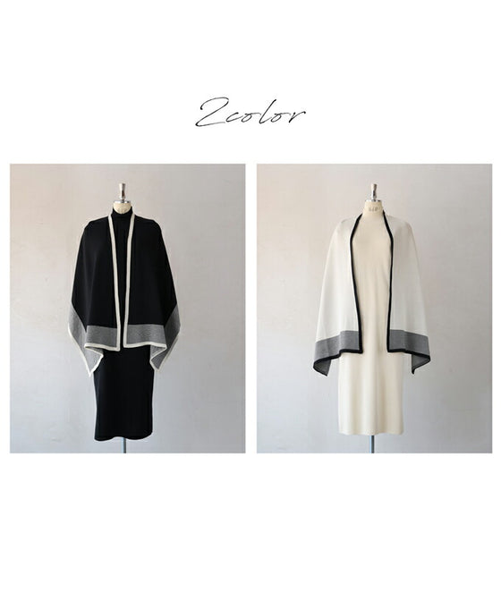 【一部予約商品】アーバンなニットストールとロングワンピースの2点セット