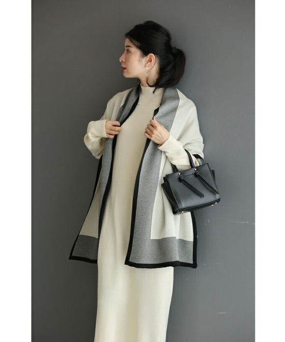 【一部予約商品】アーバンなニットストールとロングワンピースの2点セット