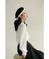 Rosette ribbon beret