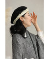 Rosette ribbon beret