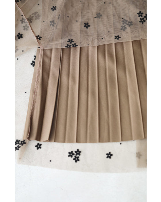 【アウトレット返品交換不可】フロッキーのお花を散りばめたチュールベールミディアムスカート