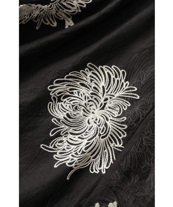 White floral embroidered sheer blouse top