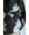White floral embroidered sheer blouse top