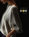 Elegantly sparkling shiny needleman cut-and-sew top